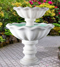 2_TIER_FLORAL_FOUNTAIN - Cast Stone International 