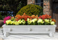 BULLNOSE_RECT._PLANTER_WITH_LION_FACES_72I_INCH - Cast Stone International 