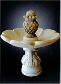 CARVED_PINEAPPLE_ON_PETAL_BOWL_4 - Cast Stone International 