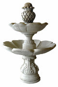 CARVED_PINEAPPLE_ON_PETAL_BOWL_WATER_FOUNTAIN - Cast Stone International 