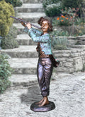 CHERUBS_FLUTE_MUSICAL_BRONZE_STATUE - Cast Stone International 