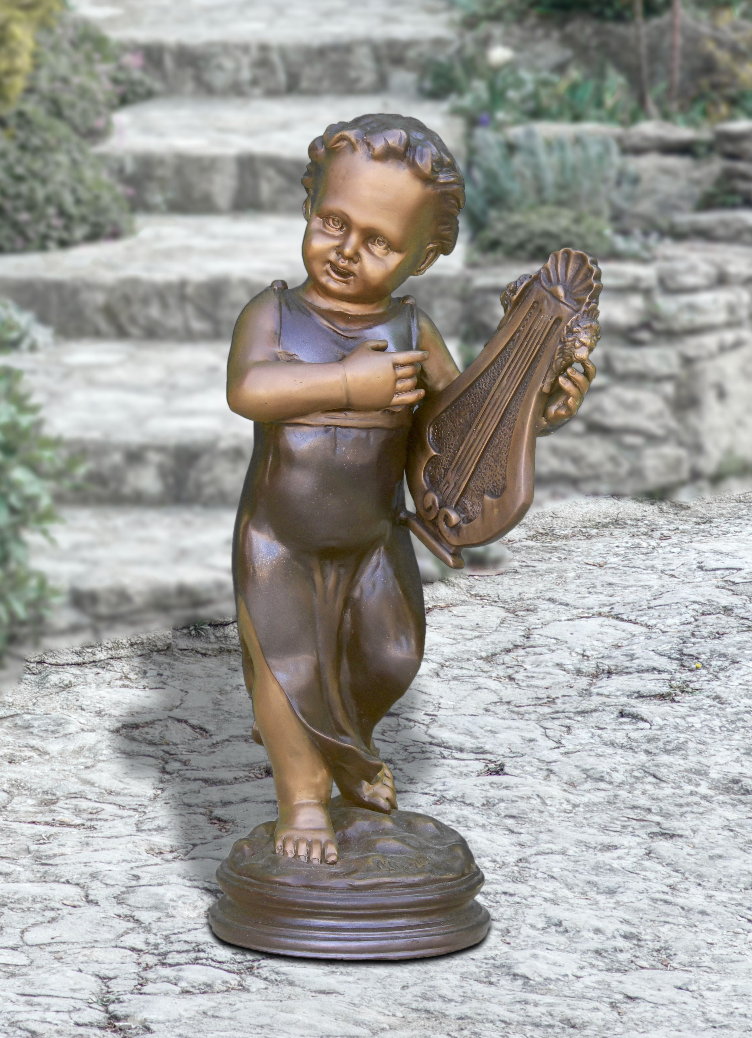 CHERUB_SYMPHONY_BRONZE_STATUE - Cast Stone International 