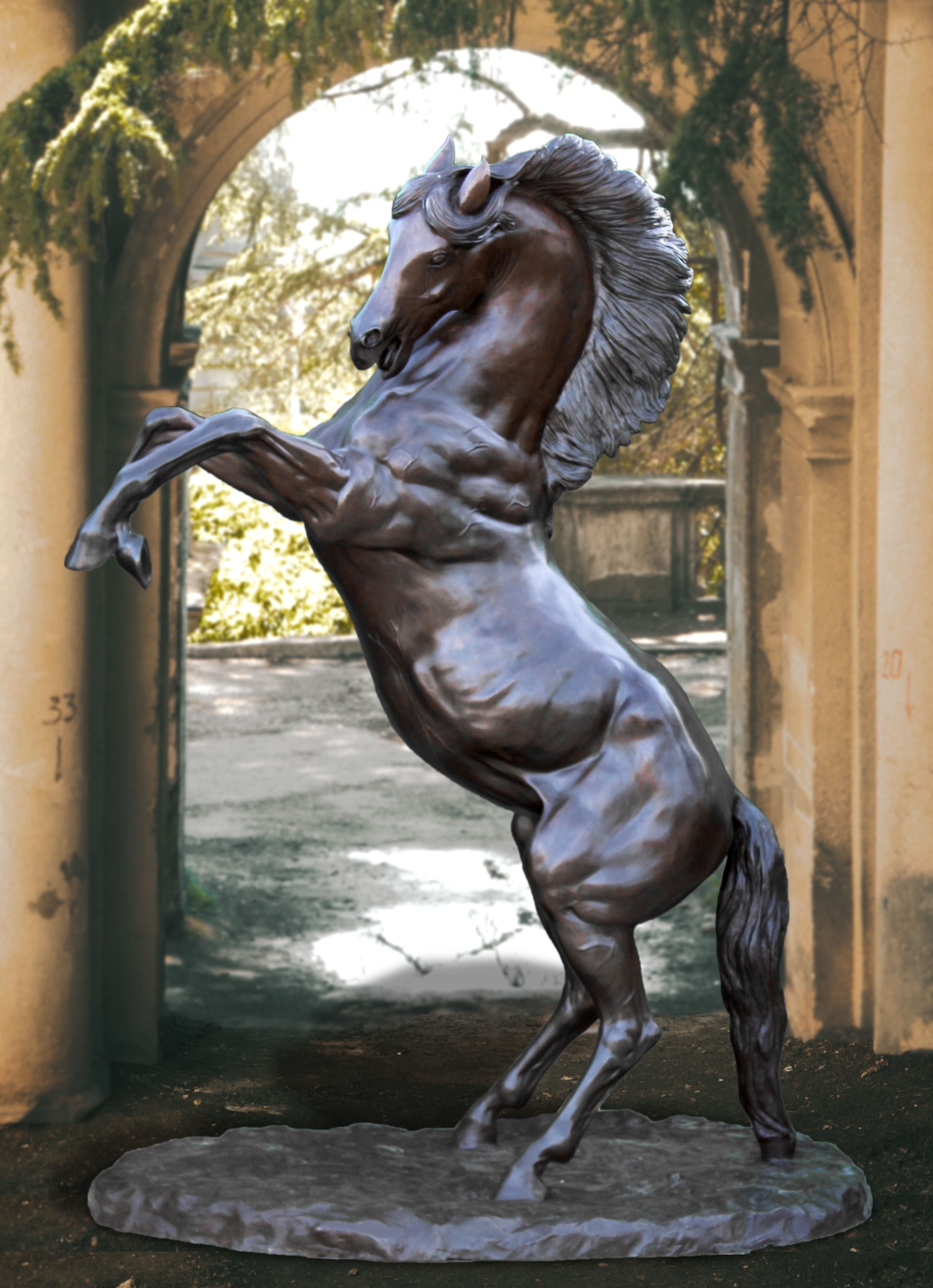 ITALIAN_BRONZE_HORSE_FACING_RIGHT - Cast Stone International 