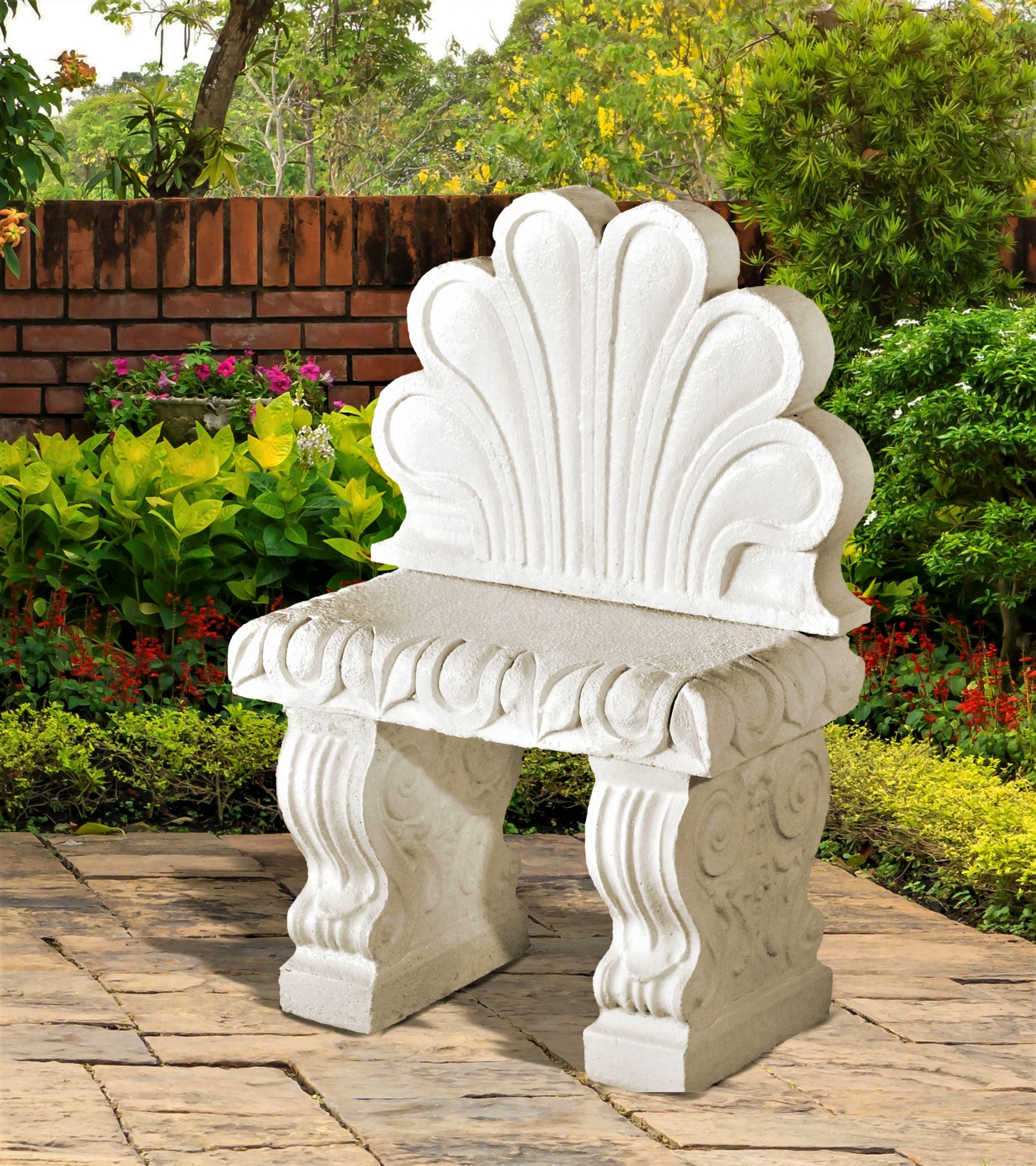 ITALIAN_TIBOLI_BENCH_WITH_SHELL_BACK_2 - Cast Stone International 