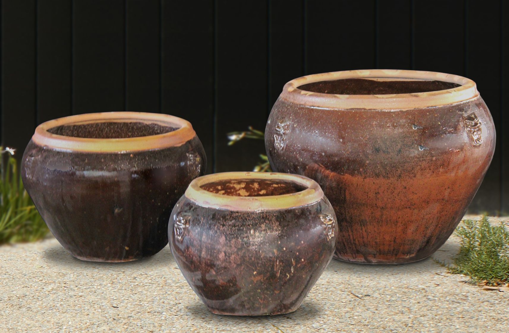 Luciani_Planters_Set_of_3 - Cast Stone International 