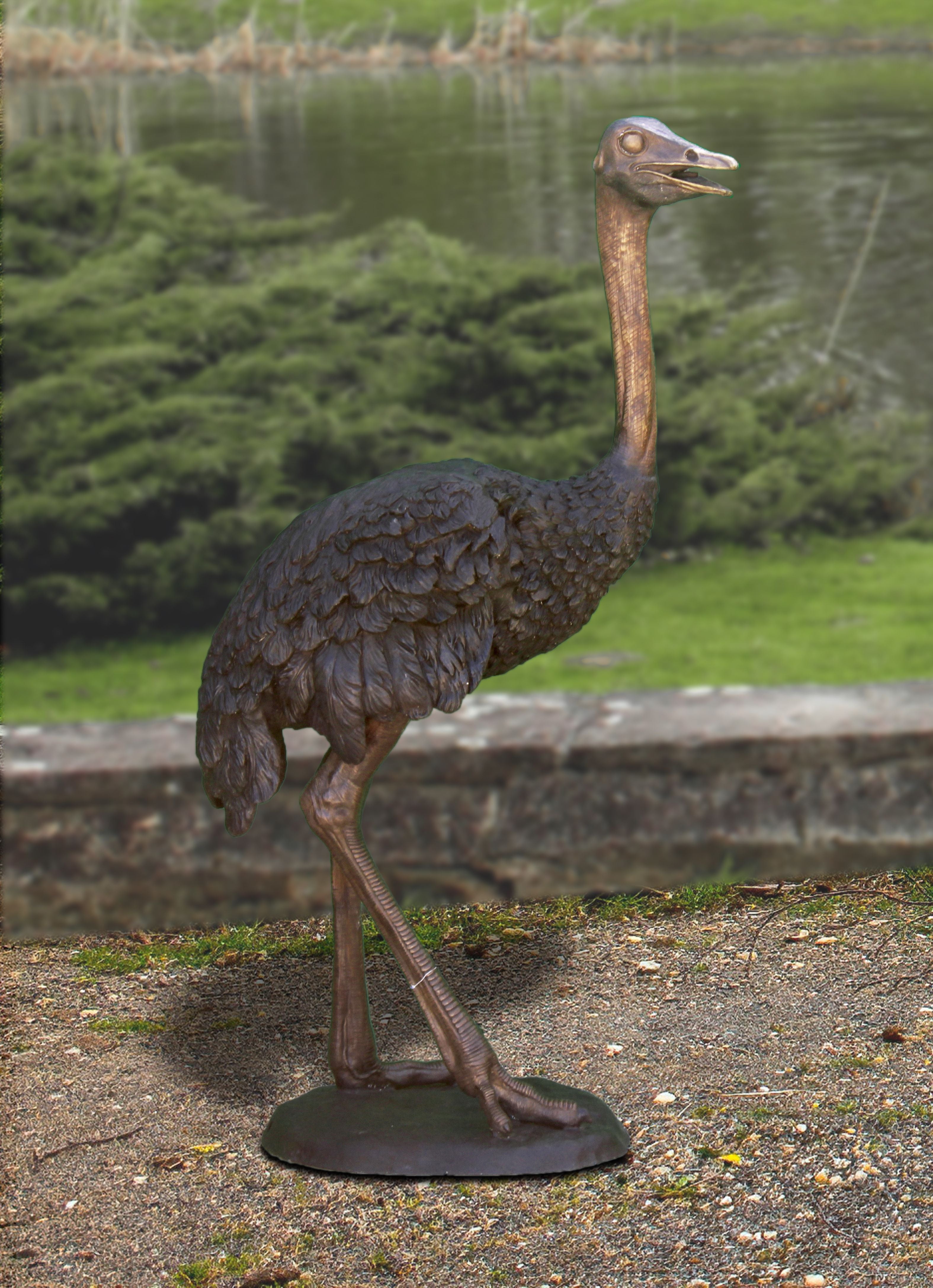 OSTRICH_BRONZE_STATUE - Cast Stone International 