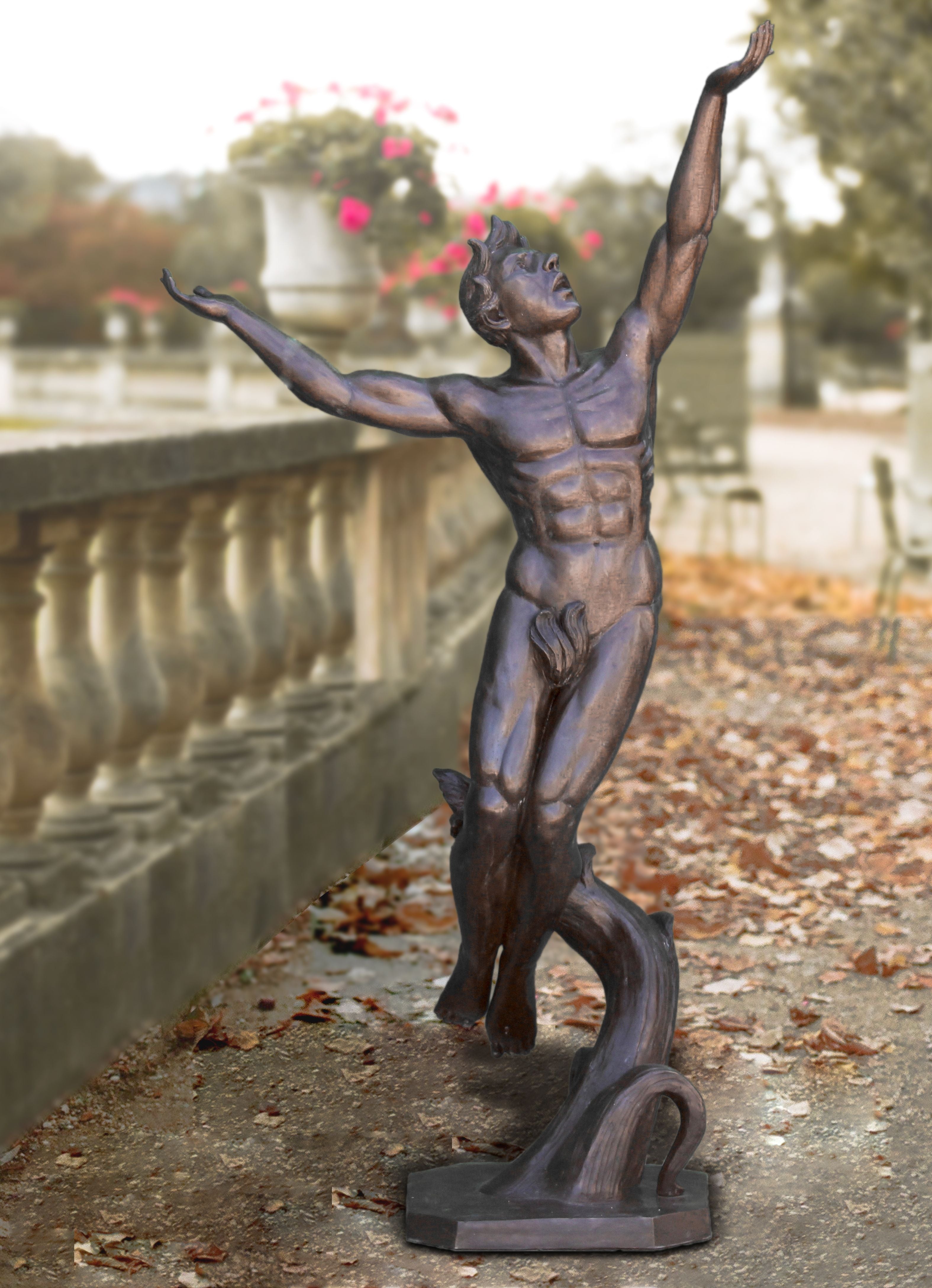 SOARING_MAN_BRONZE_STATUE - Cast Stone International 